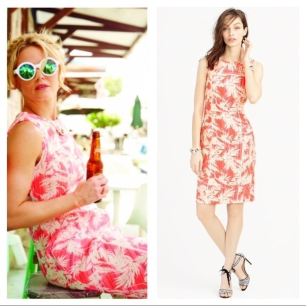J. CREW Sun Faded Tropical Sheath Dress Neon {H14}